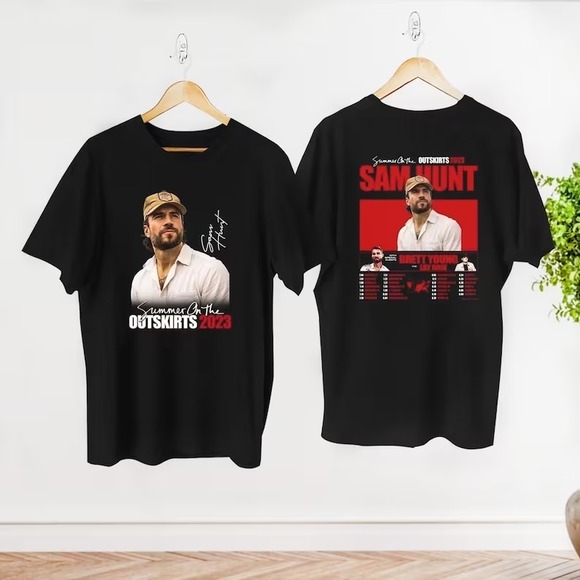 Sam Hunt Signature Shirt, Summer On The Outskirts  2 Sided T-Shirt - Picture 1 of 4